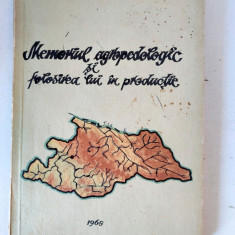 Memoriul agropedologic si folosirea lui in productie, 1968