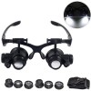 Ochelari Lupa Dubla 10x 15x 20x 25x cu LED Rohs, Bijutieri Ceasornicari, Accesorii Optice, Monoclu Ajustabil, Iluminare Precisa