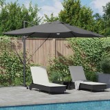 VidaXL Umbrela Roma cantilever cu LED-uri, antracit, 352x251x265 cm, din aluminiu.