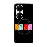 Husa compatibila cu Huawei P50 Pro model Pacman, Silicon, TPU, Viceversa, Transparent, Carcasa