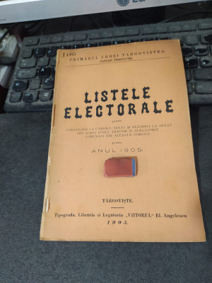 Listele electorale din județul D&amp;acirc;mbovița pentru alegătorii.. T&amp;acirc;rgoviște 1905 139 foto