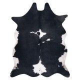 Covor Artificial Cowhide, Vaca G5070-3 negru alb din piele, 155x195 cm, Dreptunghi, Poliester