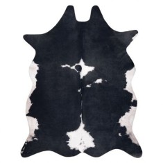 Covor Artificial Cowhide, Vaca G5070-3 negru alb din piele, 100x150 cm