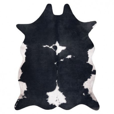 Covor Artificial Cowhide, Vaca G5070-3 negru alb din piele, 100x150 cm foto