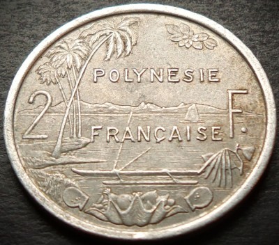 Moneda exotica 2 FRANCI - POLYNESIE / POLINEZIA, anul 1977 * cod 1239 foto