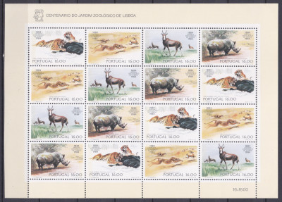 DB1 Fauna Centenar Gradina Zoo Portugalia 1984 Lisabona MS MNH foto