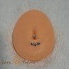 Piercing buric din argint 925 cu model 3 inimioare, 1 cm, tija subtire, SaraTremo