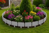Cumpara ieftin Set 15 borduri decorative pentru gradina, imitatie piatra, modulare, fixare in sol, 25 x 23 cm fiecare, gri