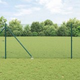Gard din s&acirc;rmă sudată cu 13 st&acirc;lpi cu v&acirc;rf verde 1.2x25 m oțel
