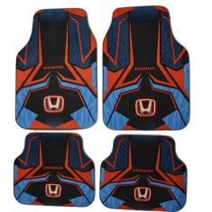 Set complet covorașe auto universale Honda &ndash; Față și spate &ndash; Design sport roșu-negru-albastru