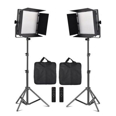 Kit 2 panouri LED profesionale 660PRO, Bi color, trepiezi 200 cm inclusi, 2x telecomanda, 2x geanta transport, intensitate culori reglabila foto