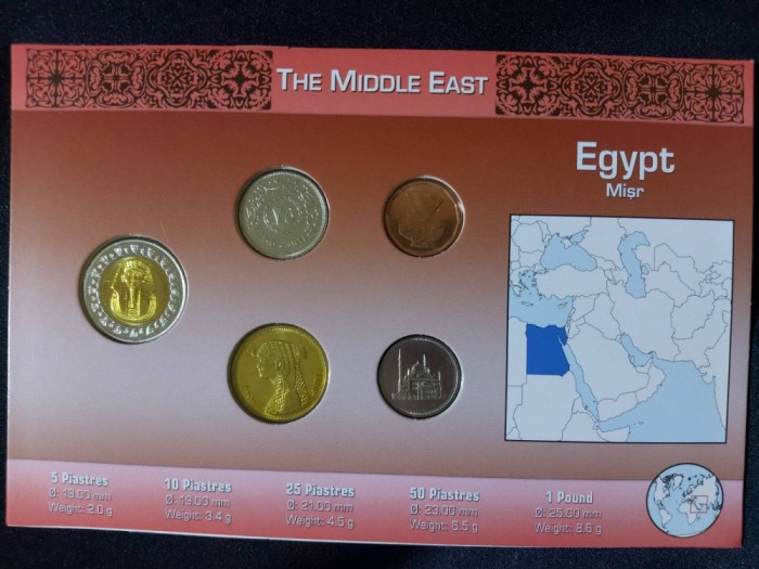 Seria completata monede - Egypt, 5 monede
