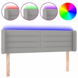 Cumpara ieftin Tablie de pat cu LED, gri deschis, 147x16x78/88 cm, textil