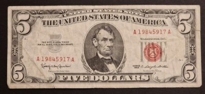 America 5 Dolari 1963 seria A19845917A foto