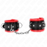 KINK - HEAVY WRIST RESTRAINTS WITH RED FUR LINED ADJUSTABLE 20-30 CM X 6 CM, KINK WRIST RESTRAINT