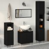 VidaXL Set Mobilier Baie 3 Piese Stejar Negru Lemn Ingineresc