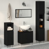 vidaXL Set Mobilier Baie 3 Piese Stejar Negru Lemn Ingineresc
