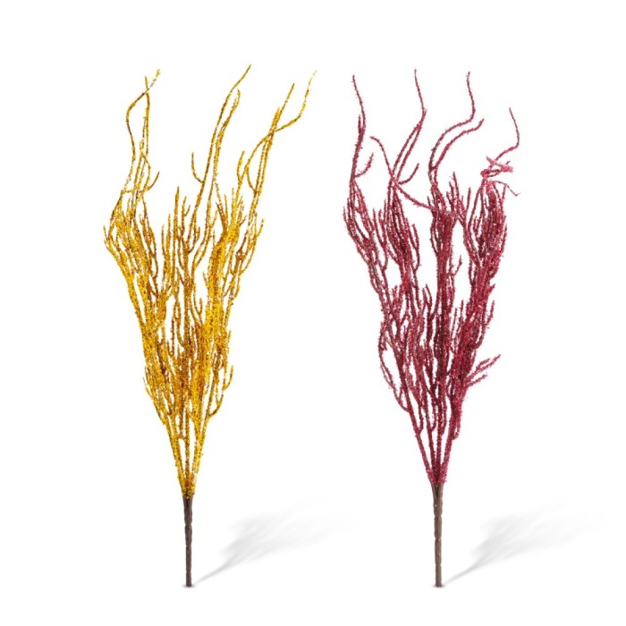 Decoratiune de toamna &ndash; 40 cm &ndash; 2 modele &ndash; sclipici &ndash; galben si bordo Best CarHome