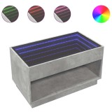 Cumpara ieftin Masuta de cafea cu LED infinity, gri beton, 90x50x50 cm