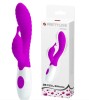 Vibrator Iepuras Pretty Love Pete Violet, 20cm, 30 Vibratii, Silicon, Rezistent la Apa