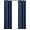 Perdele opace aspect panza carlige, 2 buc, albastru, 140x225 cm