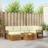 vidaXL Seturi de canapele 7 pcs Natural și Crem Lemn Solid de Acacia 3375140
