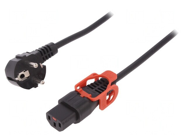 Cablu Alimentare 2m 10A Ştecăr Unghi CEE 7/7 la IEC C13