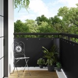 vidaXL Ecran pentru balcon cu găici Negru 42032659