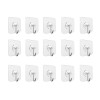 Set 15 carlige adezive transparente, rezistente, multifunctionale, plastic, metal