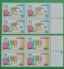 TIMBRE ROMANIA MNH LP1447/1998- J. O. de Iarna -NAGANO- Bloc de 4 timbre