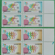 TIMBRE ROMANIA MNH LP1447/1998- J. O. de Iarna -NAGANO- Bloc de 4 timbre