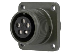 Conector circular soclu PIN 5 mamă lipire MS/DS argintat 13A AMPHENOL