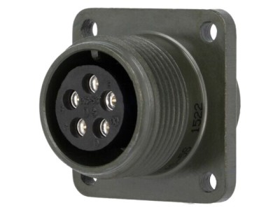 Conector circular soclu PIN 5 mamă lipire MS/DS argintat 13A AMPHENOL foto