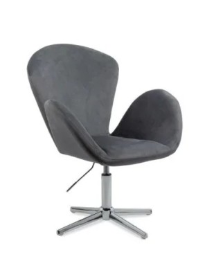 Scaun birou rotativ REL406, catifea, baza metal cromat, inaltime reglabila, 100 kg foto