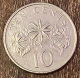 C50 - Moneda foarte veche - Singapore - 10 centi - 1986