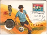 SV * Cuba UN PESO 1989 * CIUDAD DE LA HABANA * PLIC FIFA WC ITALIA 1990 * UNC+, America Centrala si de Sud, Nichel