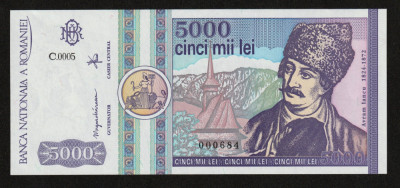 Romania, 5000 lei 1992_UNC_serie mica_C.0005-000684 foto