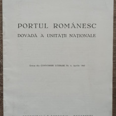 Portul romanesc, dovada a unitatii nationale - Gh. N. Panaitescu// 1943