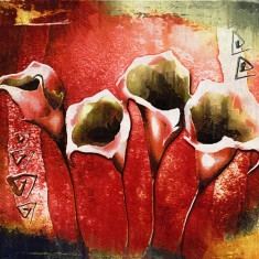 Tablou canvas Flori, vintage, abstract, arta24, 45 x 30 cm