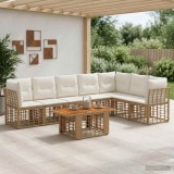 Cumpara ieftin Set de canapele pentru gradina 8 buc. Alb Natural si Crem