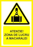 Placuta atentie zona de lucru a macaralei
