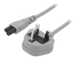 Cablu Alimentare 1m Gri 3A BS 1363 la IEC C5