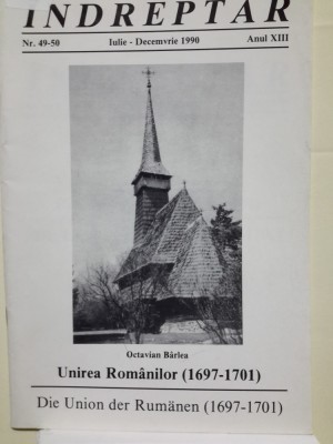 Biserica Unita: O. Barlea, Unirea Romanilor (1697-1701) - Piesa rara. foto