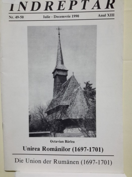 Biserica Unita: O. Barlea, Unirea Romanilor (1697-1701) - Piesa rara.