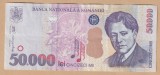(1) BANCNOTA ROMANIA - 50.000 LEI 2000 (2008), VIOARA, PORTRET GEORGE ENESCU, STARE FOARTE BUNA