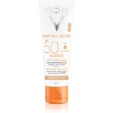 Vichy Capital Soleil cremă colorantă &icirc;mpotriva petelor pigmentare 3 &icirc;n 1 SPF 50 Tinted 50 ml