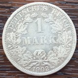 (A306) MONEDA DIN ARGINT GERMANIA - 1 MARK 1902, LIT. A, STARE BUNA, Europa