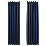 Cumpara ieftin Draperii opace cu carlige, 2 buc., albastru, 140 x 225 cm