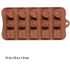 Forma din Silicon, Model Inima pentru Ciocolata de Casa, Bomboane, Jeleuri sau Cuburi de Gheata, CBD CORAL BEST DEALS 21 cm 11 cm 1.5 cm Maro 1