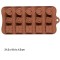 Forma din Silicon, Model Inima pentru Ciocolata de Casa, Bomboane, Jeleuri sau Cuburi de Gheata, CBD CORAL BEST DEALS 21 cm 11 cm 1.5 cm Maro 1